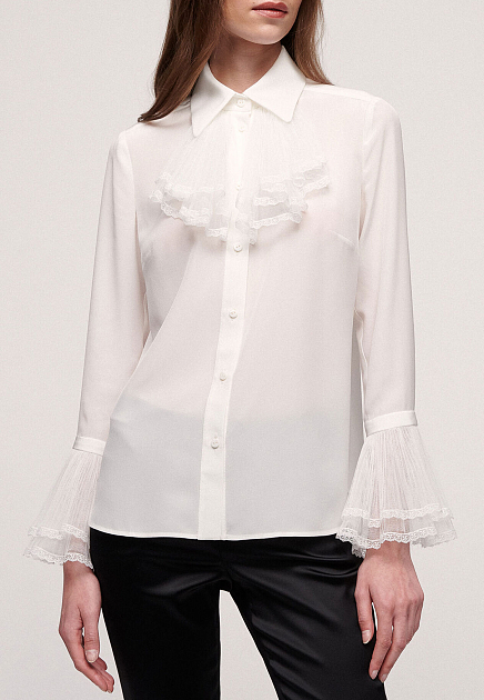 Шелковая блуза с рюшами  LUISA SPAGNOLI