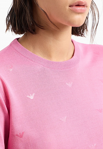 Пуловер EMPORIO ARMANI  - Шерсть, Акрил - цвет розовый