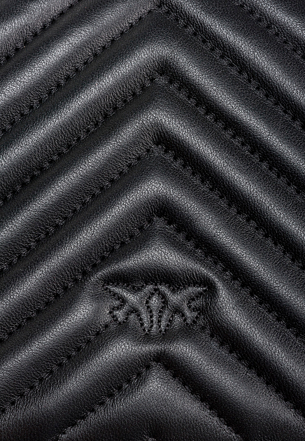 Черная кожаная кросс-боди со стеганым узором шеврон PINKO