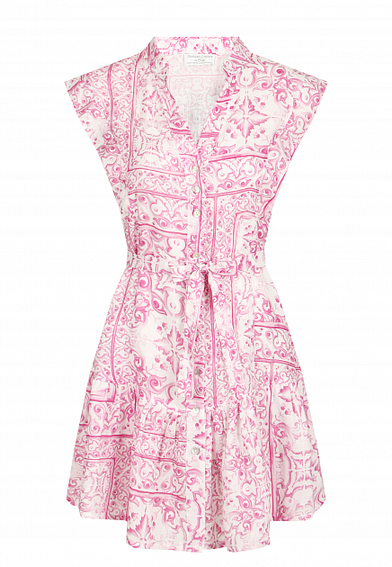 Льняное платье с принтом POSITANO COUTURE BY BLITZ