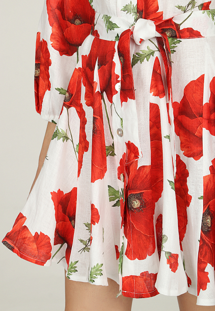 Льняное платье-шемизье с принтом Poppy POSITANO COUTURE BY BLITZ