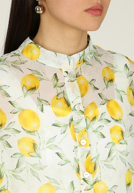 Асимметричная рубашка с флористическими мотивами POSITANO COUTURE BY BLITZ
