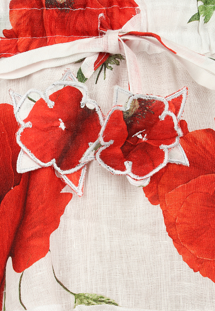 Льняная мини-юбка с цветочным принтом POSITANO COUTURE BY BLITZ