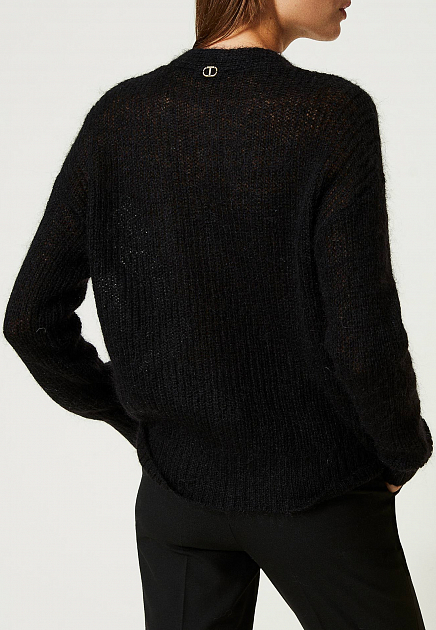 Пуловер из смесового мохера с вышивкой TWINSET Milano - ИТАЛИЯ