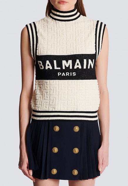 Жилет BALMAIN  - Хлопок, Шерсть - цвет белый