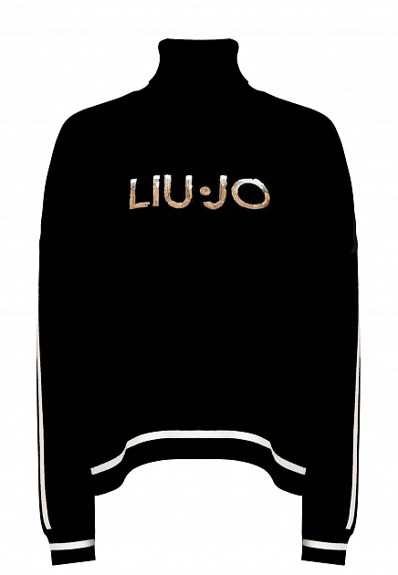 Джемпер с логотипом из пайеток LIU JO
