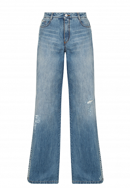 Широкие джинсы с декорированными швами ERMANNO SCERVINO