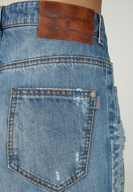 Широкие джинсы с декорированными швами ERMANNO SCERVINO
