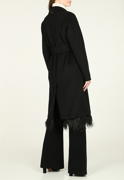 Пальто TWINSET Milano  - Полиэстер, Шерсть - цвет черный