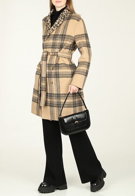 Пальто TWINSET Milano  - Полиэстер, Шерсть - цвет коричневый