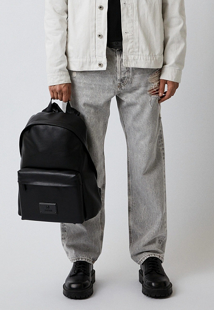 Кожаный рюкзак с логотипом JUST CAVALLI - ИТАЛИЯ