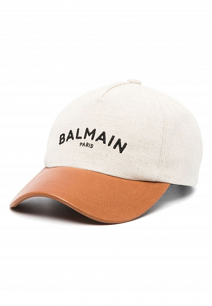 Комбинированная бейсболка с логотипом BALMAIN