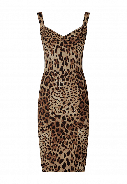 Корсетное платье с леопардовым принтом DOLCE&GABBANA