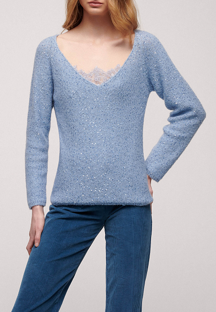 Пуловер LUISA SPAGNOLI  - Полиэстер - цвет голубой