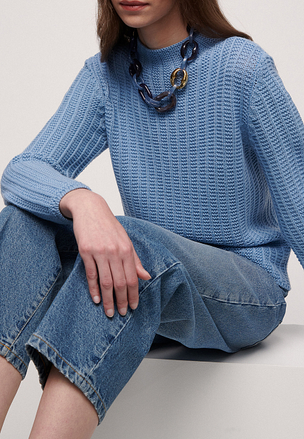 Пуловер LUISA SPAGNOLI  - Шерсть, Акрил - цвет голубой