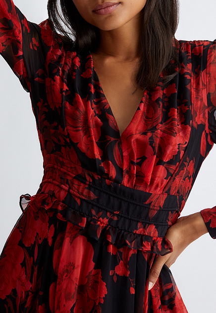 Платье LIU JO  - Вискоза, Шелк - цвет красный