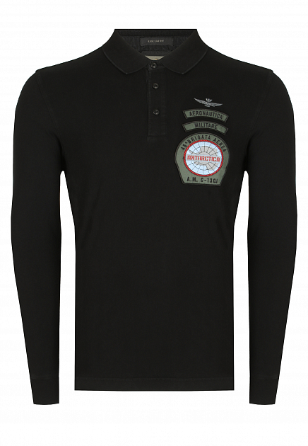 Рубашка-поло из хлопка с логотипом AERONAUTICA MILITARE