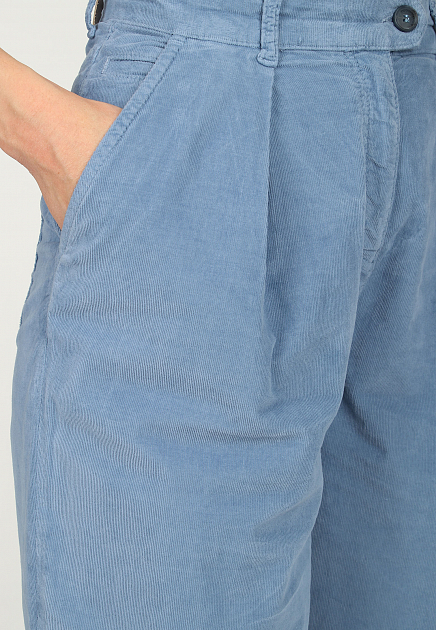 Вельвтовые брюки EMPORIO ARMANI  - Хлопок - цвет синий