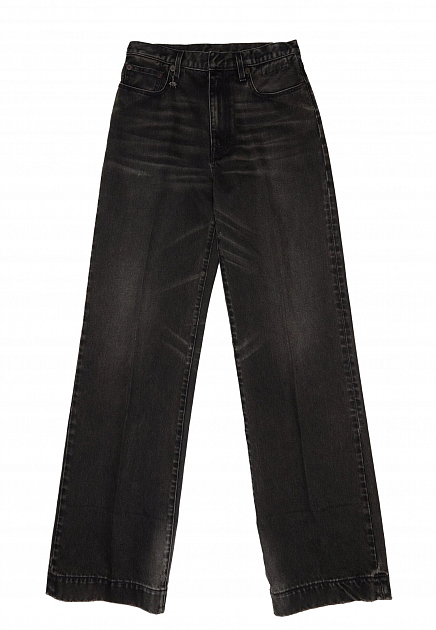 Широкие джинсы с эффектом потёртостей R13