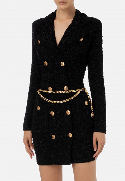 Жаккардовое платье-пиджак с ремешком ELISABETTA FRANCHI