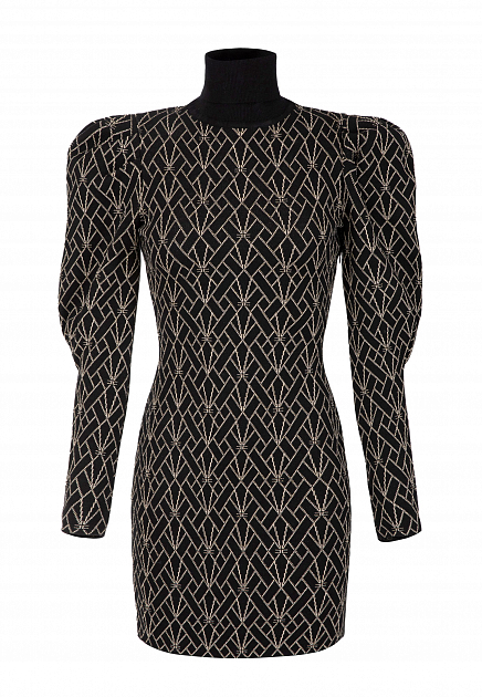 Мини-платье из вискозы и люрекса с геометрическим мотивом ELISABETTA FRANCHI