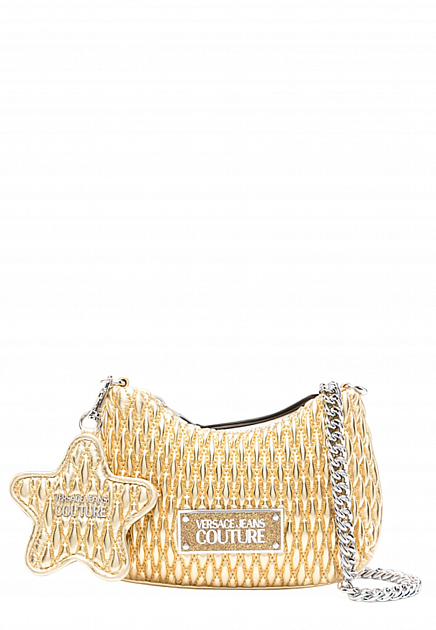 Золотистая сумка с логотипом  VERSACE JEANS COUTURE