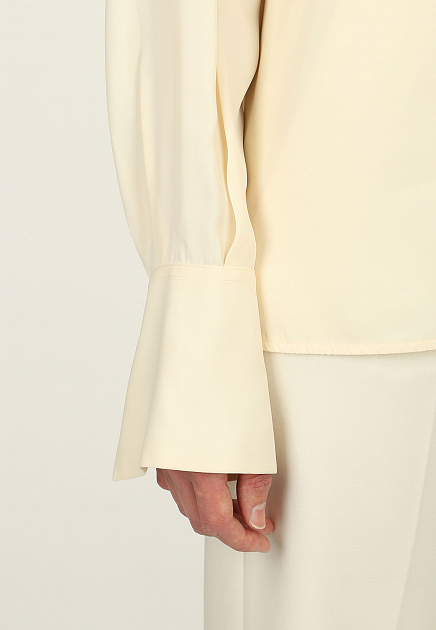 Блуза из вискозы с асимметричным воротником JIL SANDER