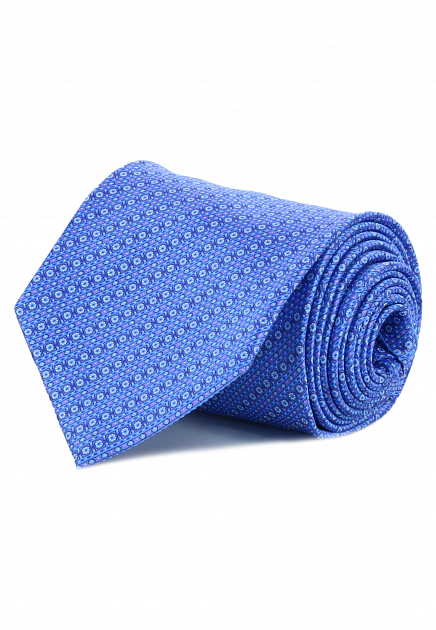 Синий галстук с принтом STEFANO RICCI
