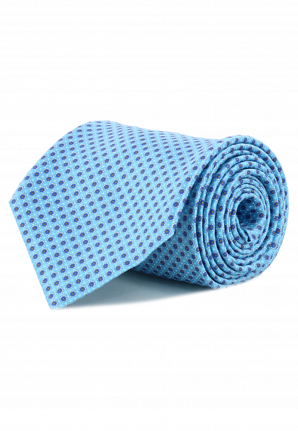 Голубой галстук с принтом STEFANO RICCI