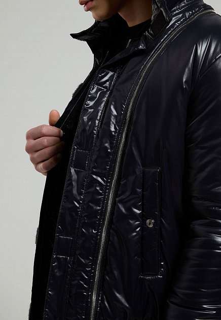 Глянцевая куртка со съёмным капюшоном  BIKKEMBERGS