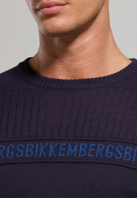 Пуловер BIKKEMBERGS  - Полиэстер, Шерсть - цвет синий
