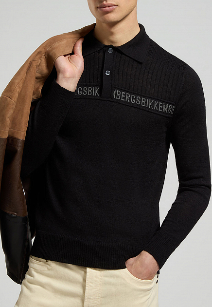 Пуловер BIKKEMBERGS  - Полиэстер, Шерсть - цвет черный