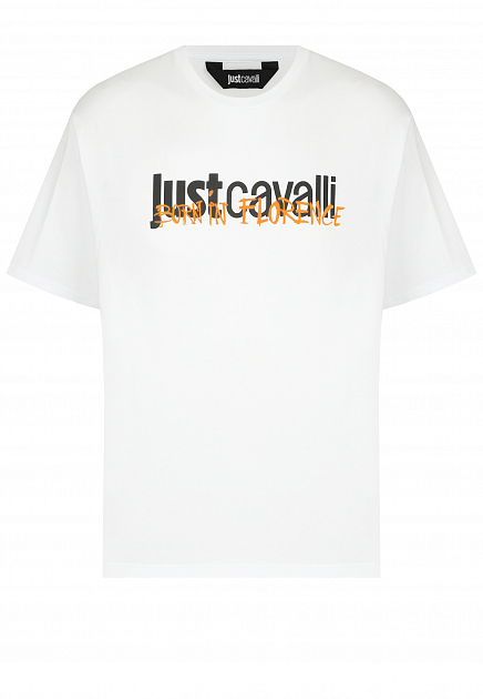 Хлопковая футболка с графичным лого-принтом JUST CAVALLI