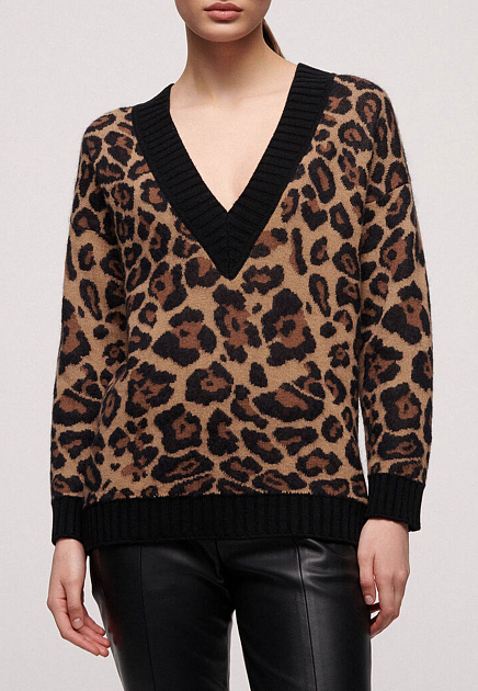 Пуловер с леопардовым принтом LUISA SPAGNOLI