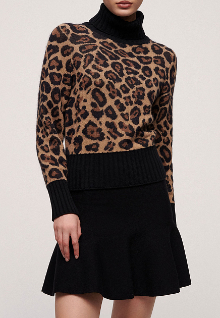Укороченный свитер с леопардовым принтом LUISA SPAGNOLI