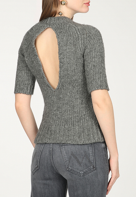 Пуловер N21  - Шерсть - цвет серый