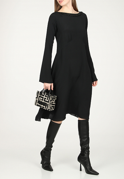 Платье No21  - Ацетат, Шелк - цвет черный