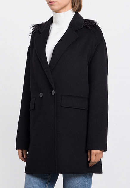 Двубортное короткое пальто с перьями TWINSET Milano