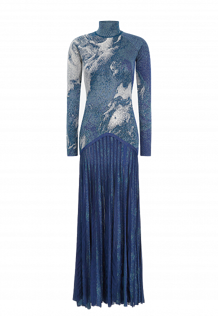 Трикотажное платье с юбкой-плиссе ROBERTO CAVALLI