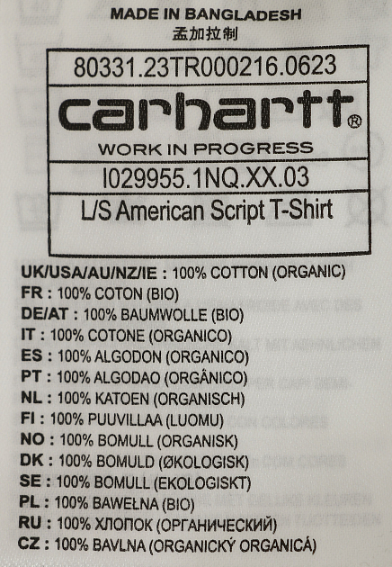 Лонгслив из хлопка с логотипом  CARHARTT WIP - США