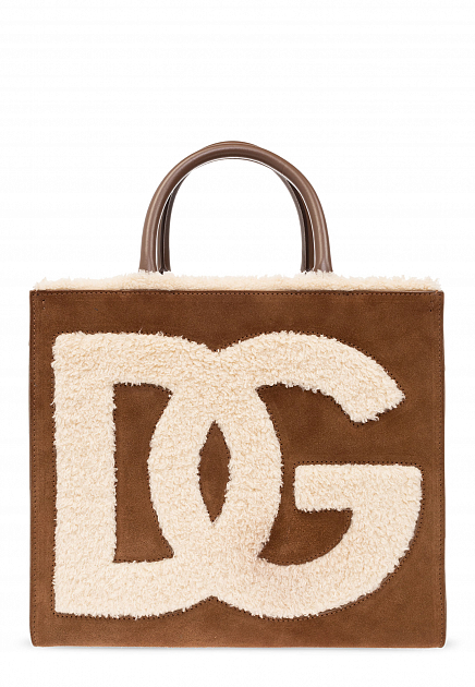 Шоппер DG Daily из замши и искусственного меха с логотипом DG DOLCE&GABBANA