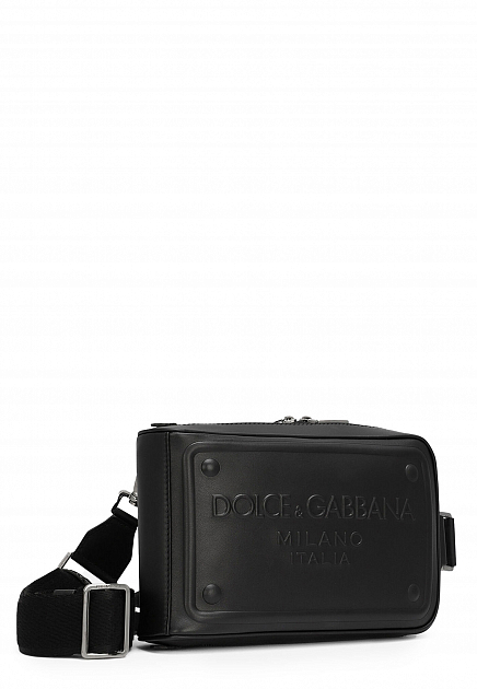 Кожаная сумка с логотипом DOLCE&GABBANA - ИТАЛИЯ