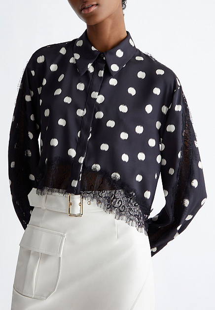Блуза в горошек с кружевной отделкой  LIU JO