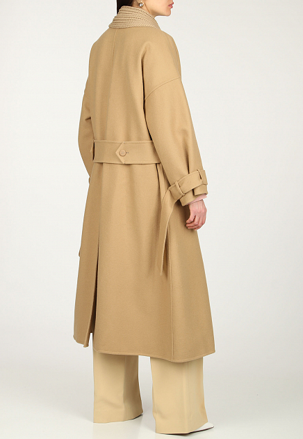 Пальто из шерсти с трикотажной вставкой ERMANNO SCERVINO - ИТАЛИЯ