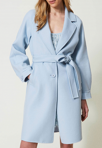 Пальто из двухлицевой смесовой шерсти TWINSET Milano