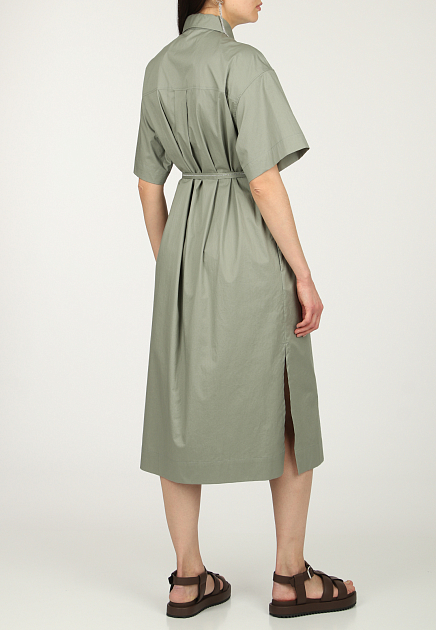 Платье PESERICO  - Хлопок - цвет зеленый
