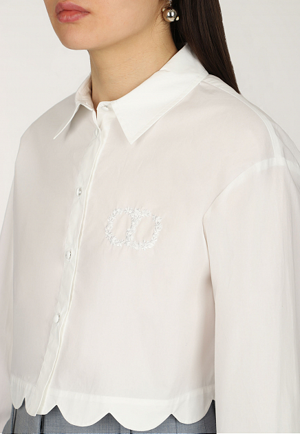 Укороченная рубашка с вышитым логотипом  TWINSET Milano
