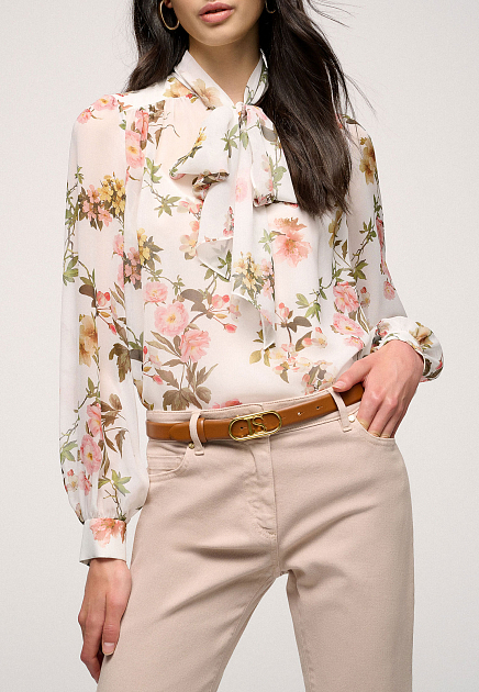 Блуза из шёлка с цветочным принтом  LUISA SPAGNOLI - ИТАЛИЯ