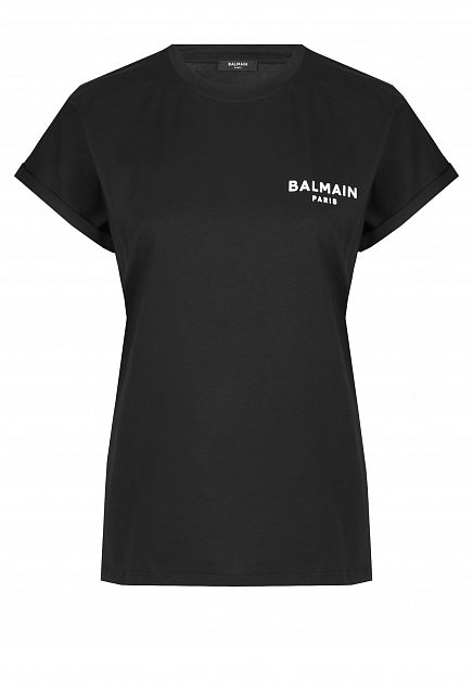 Хлопковая футболка с логотипом BALMAIN
