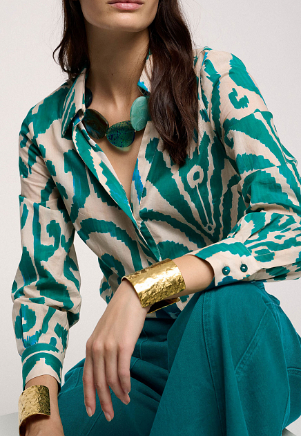 Блуза LUISA SPAGNOLI  - Хлопок - цвет зеленый